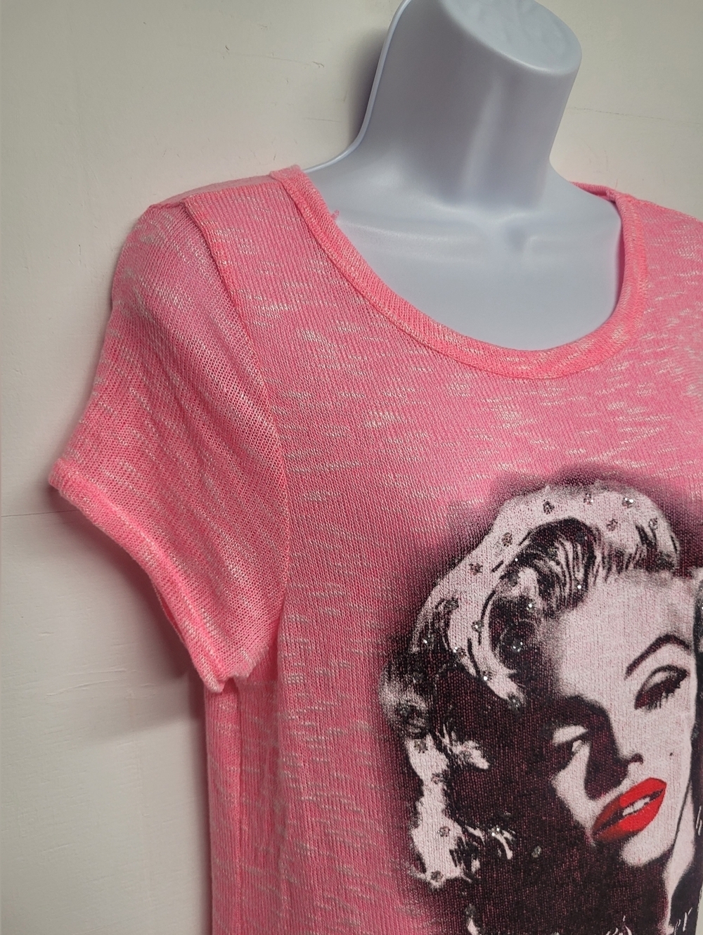 Blush 1X Vintage Neon Pink Extra Long Top Dress Lightweight Marilyn Monroe - Picture 2 of 4